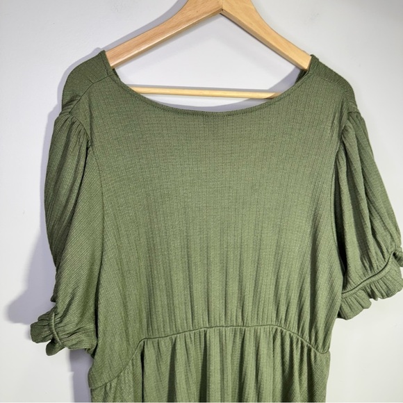 Torrid Olive Green Ribbed Surplice Peplum Top Size 4x Babydoll Top - Picture 7 of 12